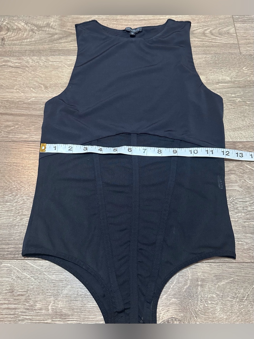 Dynamite Black Sleeveless Mesh Corset Bodysuit Size Small - Picture 6 of 9